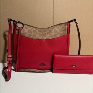 Coach Chaise Crossbody with signature canvas blocking with matching wallet